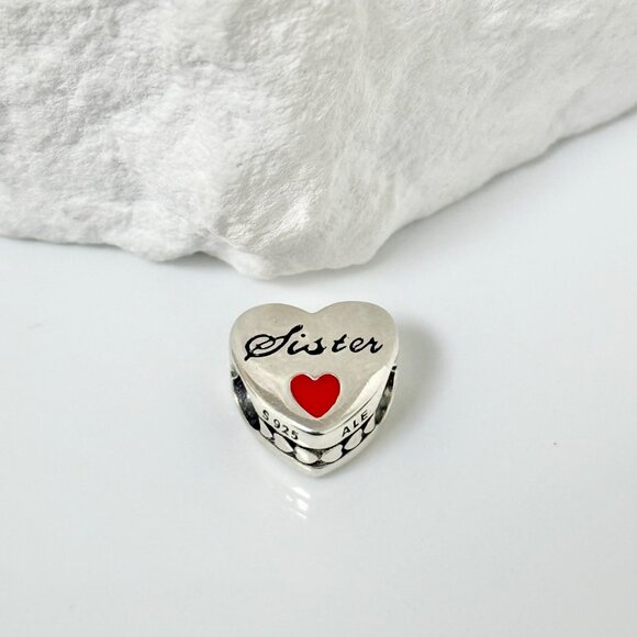 Pandora Jewelry - Pandora Love Sister S925 Silver Heart Bead Charm